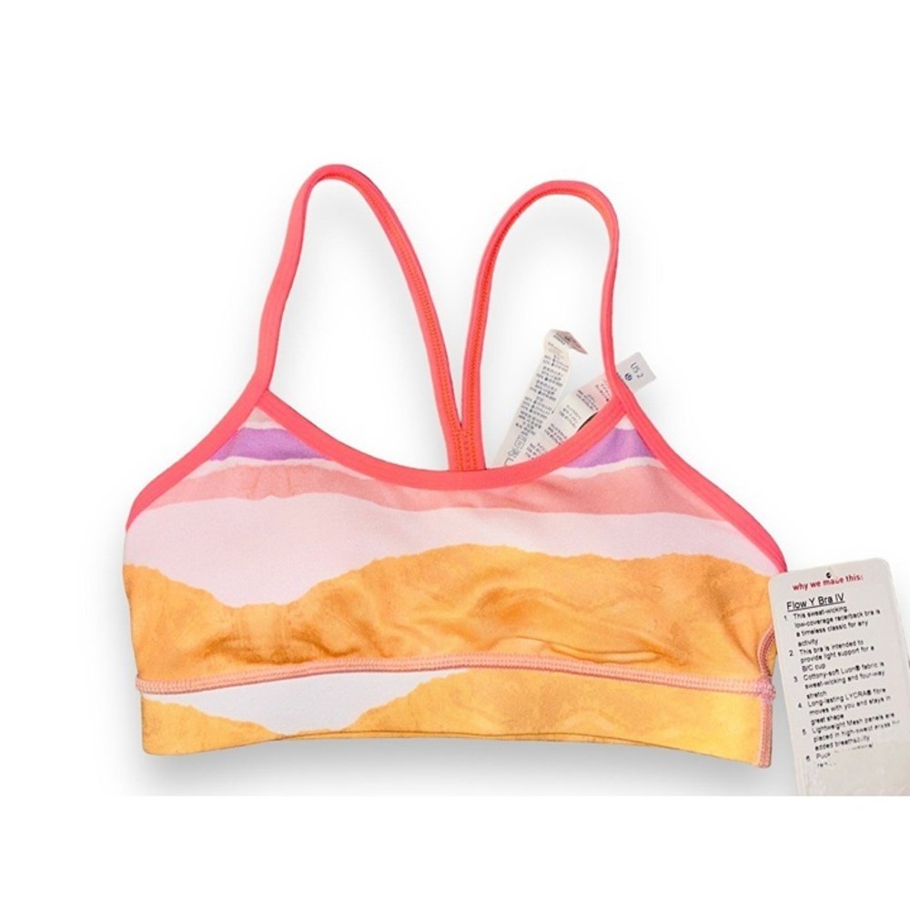 C2 Lululemon FLOW Y BRA IV Size 2 CASX/GRPF Hard to Find HTF